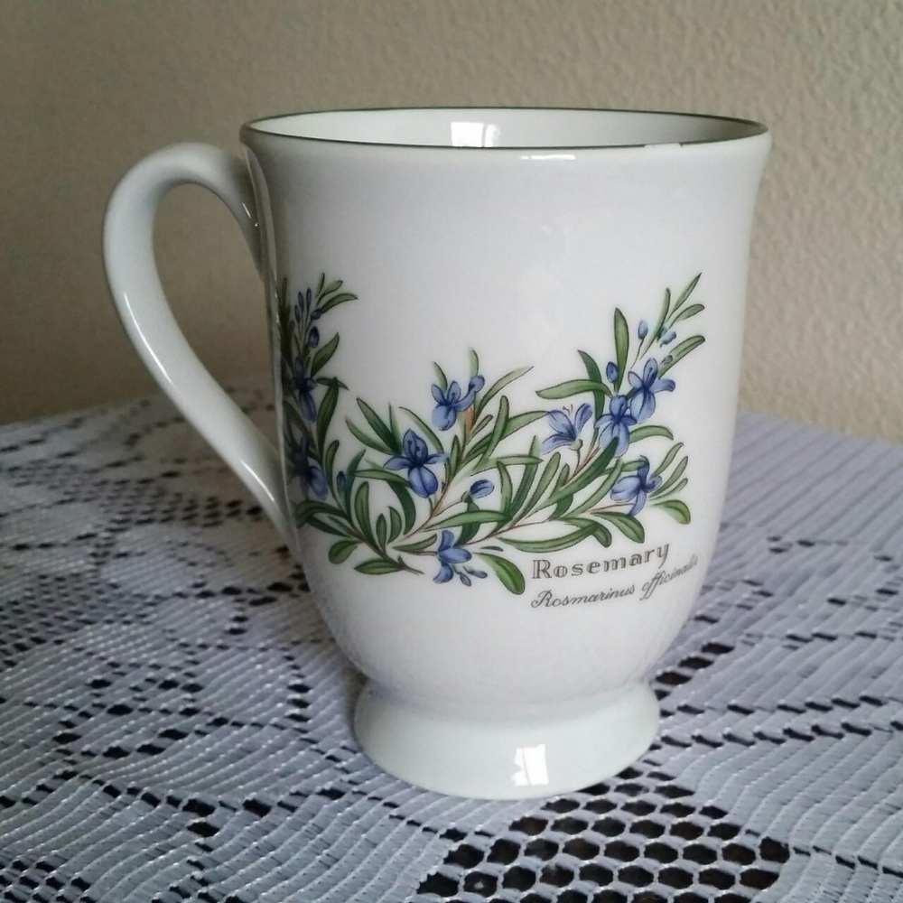 porcelain mug herbal illustrations